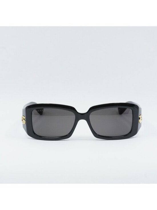 Gucci GG1403S 001 Women Sunglasses Black Rectangle Frame, Grey Lenses main image 9